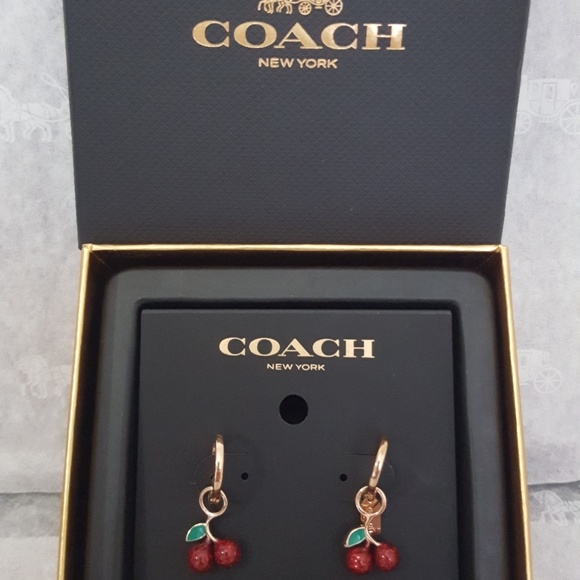 COACH CHERRY HUGGIE EARRINGS F73977 - Picture 2 of 3